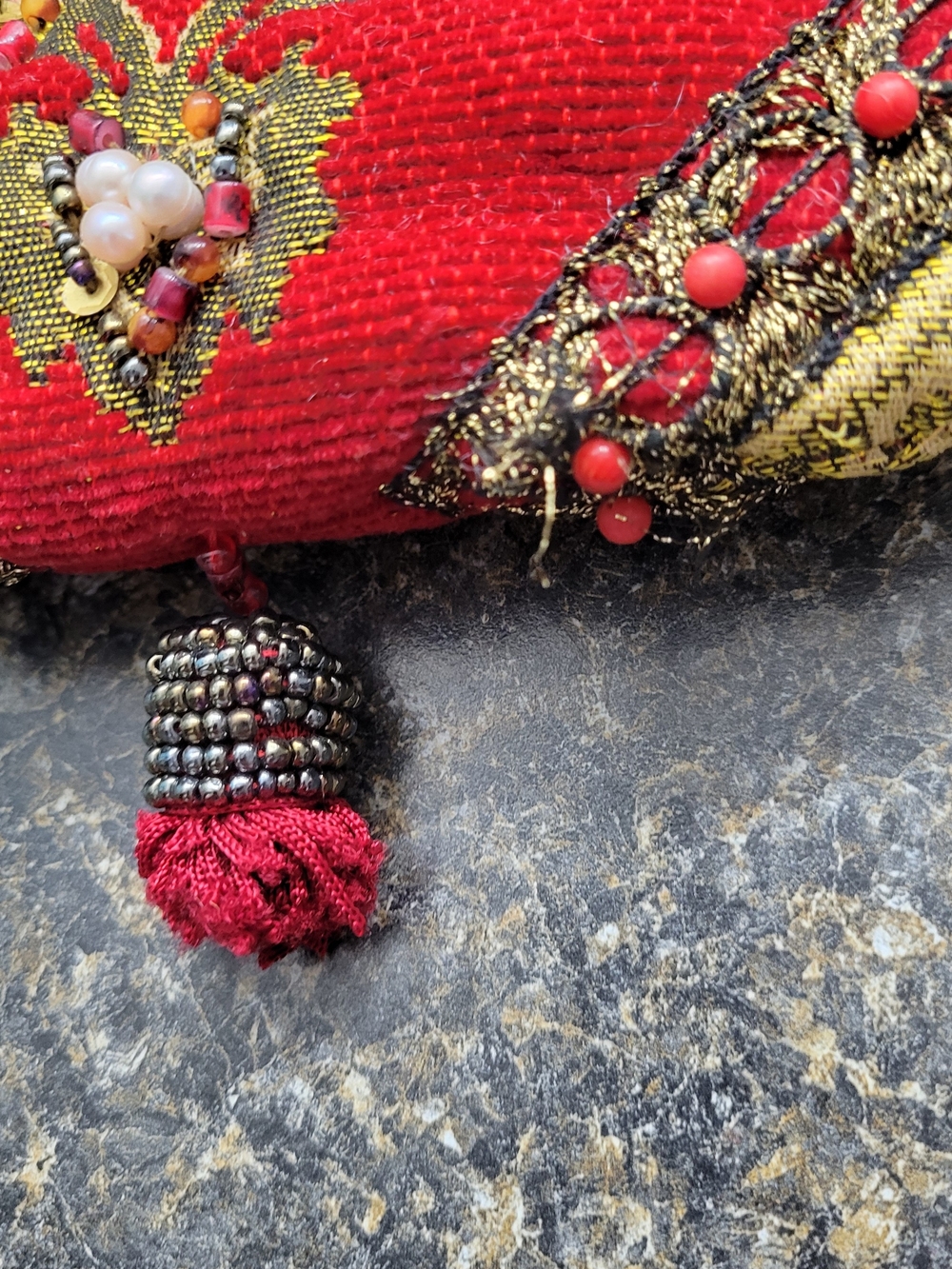 Mary Frances, Red Embellished Beaded Evening Bag, Positive Energy - Picture 9 of 9